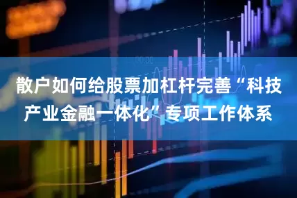 散户如何给股票加杠杆完善“科技产业金融一体化”专项工作体系